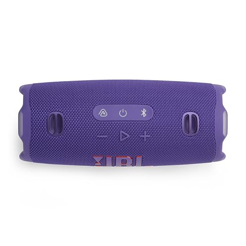 JBL Charge 6 - Portable Waterproof & Drop-Proof Bluetooth Speaker, Bold Pro Sound with AI Sound Boost, 28Hrs of Playtime, Built-in powerbank Carrying Strap (Purple) (Renewed) - color: Purple