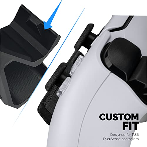 PS5 Game Controller & Headphone Hanger Console Mount for PlayStation PS5 DualSense Gamepad, Hook-On Hanger Bracket - Black