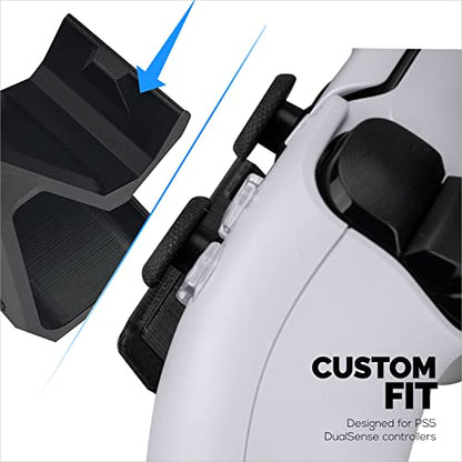 PS5 Game Controller & Headphone Hanger Console Mount for PlayStation PS5 DualSense Gamepad, Hook-On Hanger Bracket - Black
