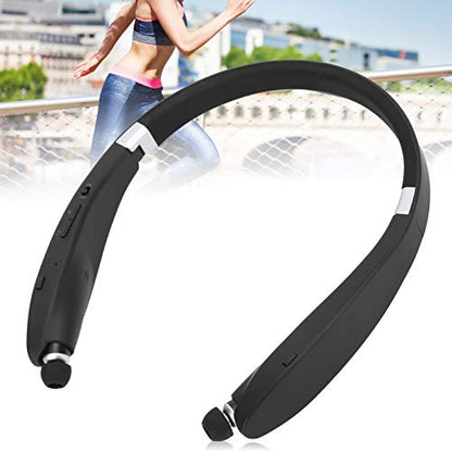 Dilwe SX?991 Stereo Bluetooth5.0 Headphones Neckbands with Retractable Earbuds,Foldable Bluetooth5.0 Headphones Speaker 2 in 1,Universal Sports Earphone,for Home Office,Video