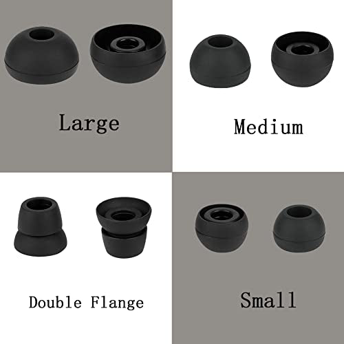 4 Pairs Silicone Earbud Tips Replacement Eartips Earbuds Cap Eartips Tips Compatible with Powerbeats 1/2/3 Wireless Beats by Dre Headphones (Black) - color: Black