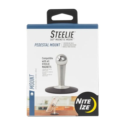 Nite Ize Steelie Pedestal Mount - Tabletop Stand Compatible with MagSafe iPhones & Tablets - Magnetic Desk Phone Mount - Phone Holder Accessories for Hands-Free Use & Adjustable Viewing