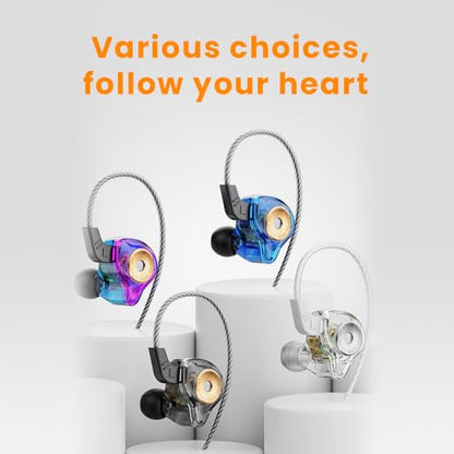 Piluyaa QKZ AK6 Ultra Wired Gaming Earbuds in-Ear Monitors Headphones MIC - color: White