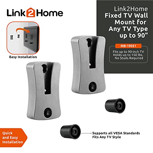 Link2Home Commercial Electric Series Fixed TV Wall Mount for 26 in. – 90 in. TVs - style: Fixed