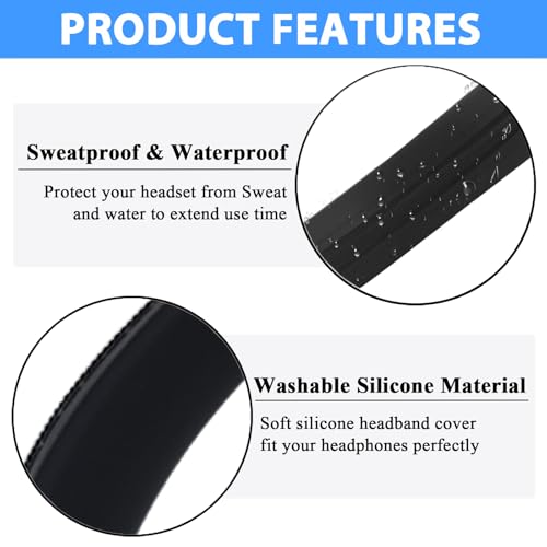 Adhiper Sweat Headband Cover for Beats Studio Pro & Studio 3 - Black - color: Black