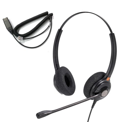 IPD IPH-215 Office Phone Headset Binaural Wired QD to RJ9 - color: 215-DG-FOAM