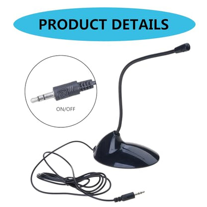 Computer Microphone Plug &for Play Desktop Omnidirectional Condenser PC Laptop Mic Perfect for Video Conferencing, Dicta