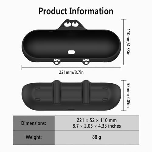 Geiomoo Silicone Case for Beats Pill (2024 Release) Speaker, Protective Portable Scratch Shock Resistant Cover (Black) - color: Black