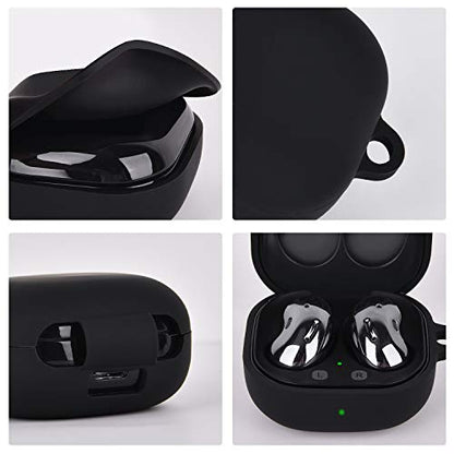 AIRSPO Silicone Case Compatible for Samsung Galaxy Buds 2 Pro/Galaxy Buds2/ Galaxy Buds Pro 2/ Galaxy Buds Live/Galaxy Buds FE Case (Black) - color: Black