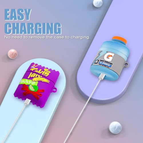 [3-Pack] Case for AirPods 2 Case Cute Funny, 3D Cartoon Food Design Silicone Airpods Case Cover Compatible for AirPods 2&1 with Cleaner Pen (Food Airpod Case)