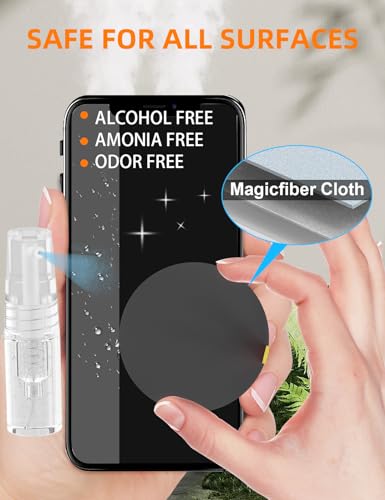 Tounee Keyboard Cleaner Kit, Electronics Cleaning Kit with Retractable Big Brush, Portable, 20 in 1 Multi-Tool Kit for Phones, Tablet, Computer, PC Monitor,TV Camera Lens with 2.5ml Mist Spray (Black) - color: Black