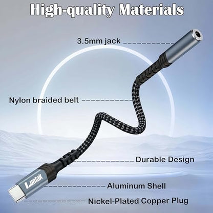 USB Type C to 3.5mm Female Headphone Jack Adapter - style: 1 Pack Adapter
