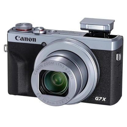 Canon PowerShot G7 X Mark III Digital Camera Bundle with 64GB SD Card, Wireless Lavalier Microphone System, Hardshell Camera Case, Card Reader & Cleaning Kit (Silver)