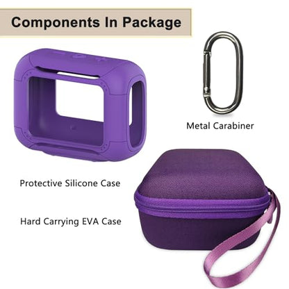Silicone Cover and Hard Carrying Case for JBL Go 5 Bluetooth Speaker | Protective Cases for Go 5 Speaker Accessories, Scratch-Resistant and Drop-Proof Cover (Purple) - color: Purple