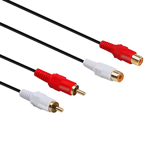 AV Extension Cable,2RCA Extension Cable Male to Female,2RCA Male to 2RCA Female Stereo Audio Cables (50FT) - size: 50FT