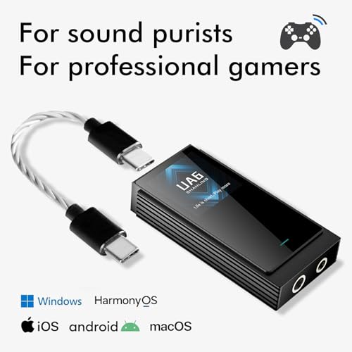 SHANLING UA6 Headphone Amplifier, Portable USB DAC Amp for Android/iOS/Mac/Windows, 3.5/4.4mm/SPDIF Output, CS43131x4 DAC, 768kHz/32bit DSD512, 1.3IN Display, Up to 361mW@32Ω Output (Black) - color: Black