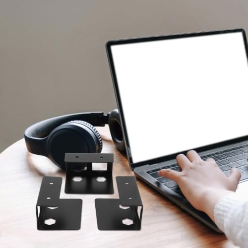 GALPADA 2 Sets Under Desk Laptop Storage Mount with Heavy Duty Iron Construction and Antislip Mats, Metal Organizer Rack for Audio Interface and Ups System, for Study and Office Use