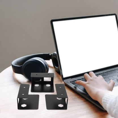 GALPADA 2 Sets Under Desk Laptop Storage Mount with Heavy Duty Iron Construction and Antislip Mats, Metal Organizer Rack for Audio Interface and Ups System, for Study and Office Use