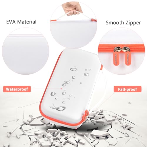 Wireless Microphone Case Compatible with JBL Wireless Two Microphone System, Handheld Dual Mic Travel Bag for Singing or Karaoke for Receivers, Adapters, AA Batteries - color: White