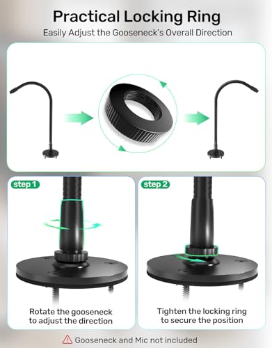 Podium Flange Mic Mount with Pad, 5/8 Thread, For Table/Wall, Sturdy Metal - size: 1 PC