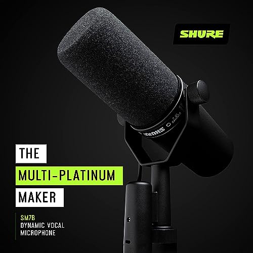 Shure SM7B + Shure MVX2U Bundle, Studio Vocal Recording Microphone with XLR to USB Connectivity