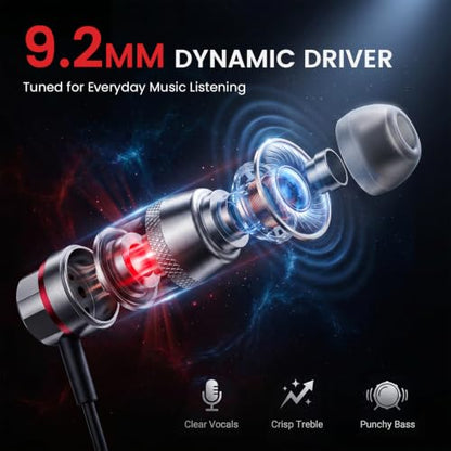 HIFI WALKER A2 3.5mm Wired Earbuds No Mic, in-Ear Headphones with 9.2mm Dynamic Driver, Hi-Fi Sound, Aluminum Alloy Shell, Noise-Isolating Earphones for MP3 Players, Laptop, PC and Tablet - size: 3.5mm No Mic