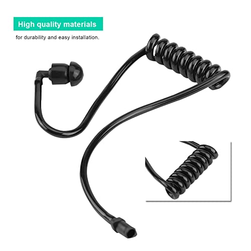 Zerone Replacement Coiled Acoustic Tube for Two-Way Radio Audio, 5Pcs Headset Walkie Talkie Coiled Earpiece Tube with Ear Tips Black