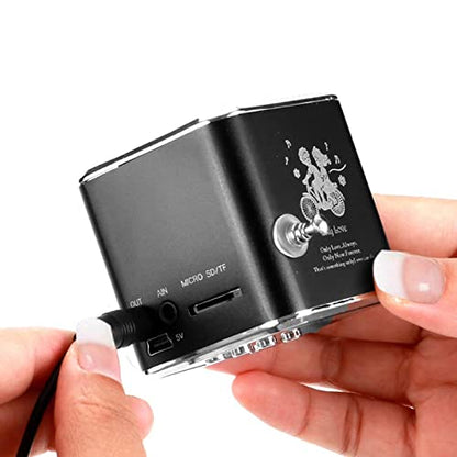 Mini Wireless Portable Bluetooth FM Radio Speaker MP3 Player, Black - color: Black
