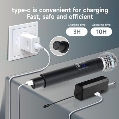 Professional Wireless Microphone for Podcast, Karaoke & Singing – 2.4GHz Portable Dynamic Mic with 150ft Range, 8H Battery,Micrófono Inalámbrico for Streaming & Live Performance