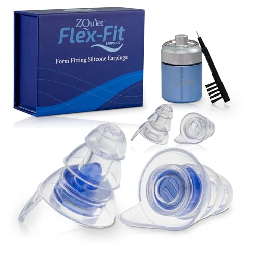 ZQuiet Flex-Fit Earplugs, Form-Fitting Silicone Earplugs, Travel-Friendly