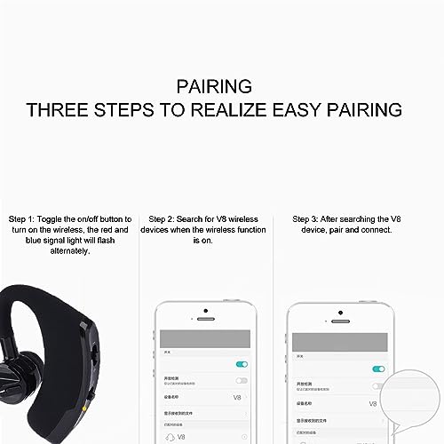Sanpyl Bluetooth Single Ear (Monaural) Headset, Hands, Caller Registration Number & Voice Activated answering, 9 Hours Call, 1 to 2, Adjustable Microphone, Ergonomic Design
