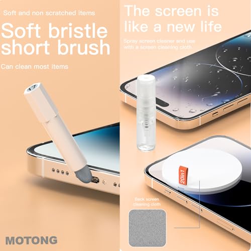 MOTONG Cellphone Cleaning Kit, Laptop Cleaning Kit,20 in 1 Mutifunctional Cleaner Tools Kits for AirPods Camera PC (White)
