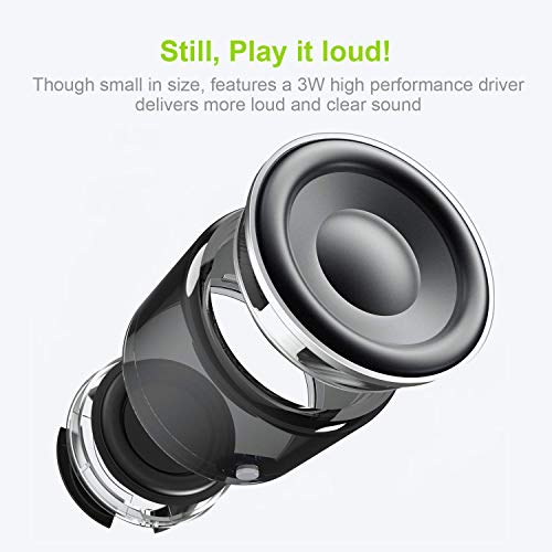 EWA Travel Case Packed, A106 Pro Portable Bluetooth Speaker with Custom Bass Radiator, Brief Design, IP67 Waterproof, Perfect Mini Speaker for Shower, Room, Bike, Car (Black) - color: Black