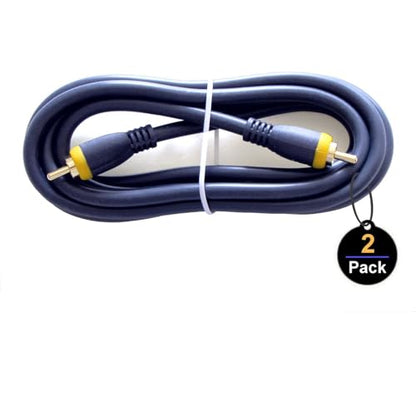 RCA Cable, 6ft,1-RCA Male to 1-RCA Male, Shielded, Gold-Plated Connectors, for Speakers/Subwoofers, Amplifiers, Home Theater Receivers, HDTV, Hi-Fi Systems, etc (2-Pack) - size: (2-Pack) 6-Feet