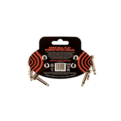 Ernie Ball Flat Ribbon Patch Cable 3 Inch - Red - 3 Pack - color: Red, size: 3 Inch, style: 3-Pack