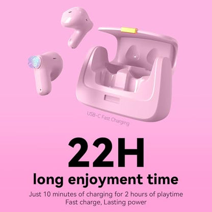ANCwear Wireless Earbuds with Handbag-Case, Fashion Gift | Bluetooth 5.3, 13mm drivers, touch controls and DIY stickers for music, calls, travel, everyday wear and gifting