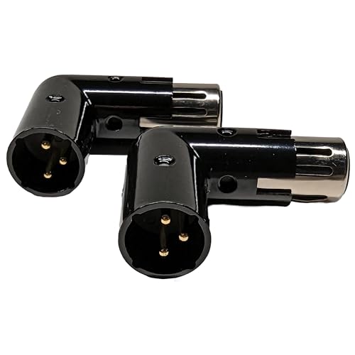 10-Pcs 3-PIN XLR Angle Adapter Adjustable Male to Female, XLR 90 Degree, 4 Adjustable Angle Positions - size: 10-Pcs