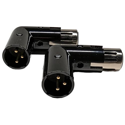 10-Pcs 3-PIN XLR Angle Adapter Adjustable Male to Female, XLR 90 Degree, 4 Adjustable Angle Positions - size: 10-Pcs