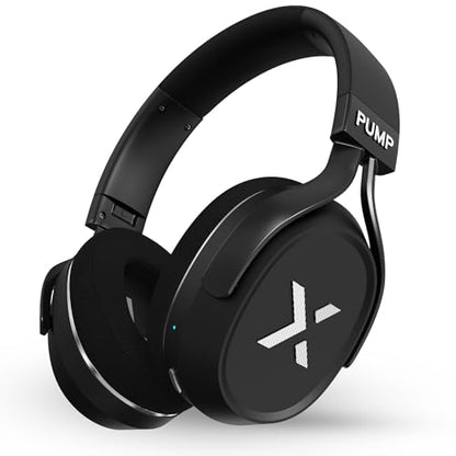 BlueAnt Pump X Wireless Over-Ear Headphones, Bluetooth, Powerful Bass, Active Noise Cancelling & Transparency Mode, Interchangeable Ear Cups, All-Day Comfort for Gym and Training, Black/Silver - color: Black | Silver