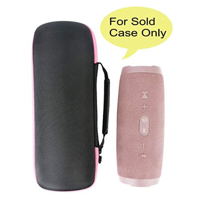 co2CREA Hard Travel Case for JBL Charge 5/4 Speaker, Black+ Pink Zipper | Portable Travel Bag Replacement with Custom Molded Interior and Handle, Shockproof EVA Shell and Soft Lining - color: Black Case + Pink Zipper