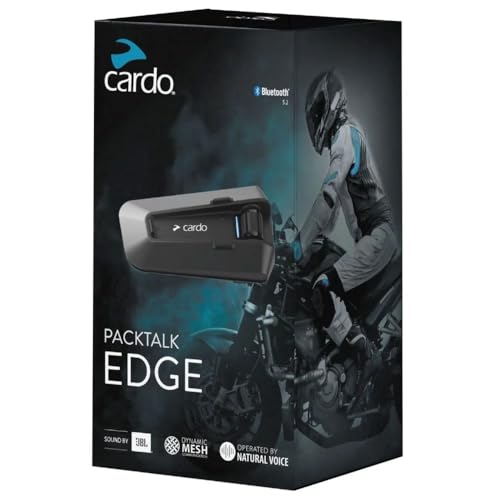 Cardo PACKTALK Edge Motorcycle Bluetooth Communication System Headset Intercom - Dual Pack - size: Dual Pack, style: Edge