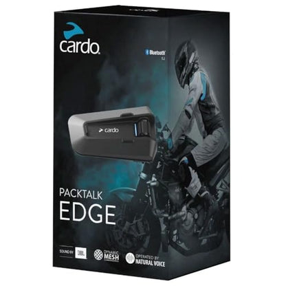 Cardo PACKTALK Edge Motorcycle Bluetooth Communication System Headset Intercom - Dual Pack - size: Dual Pack, style: Edge
