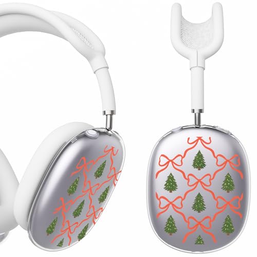 for AirPods Max 2/1 Headphones Christmas Tree Ear Covers | Cute Clear Ear Cups Cover | White Silicone Ear Pad Case Headband Cover for Apple AirPods Max 2/1 (2026/2024/2020) - color: Christmas Tree M/White