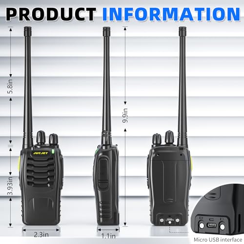 888HD Walkie Talkies, Digital Two Way Radios for Warehouses, 6 Pack