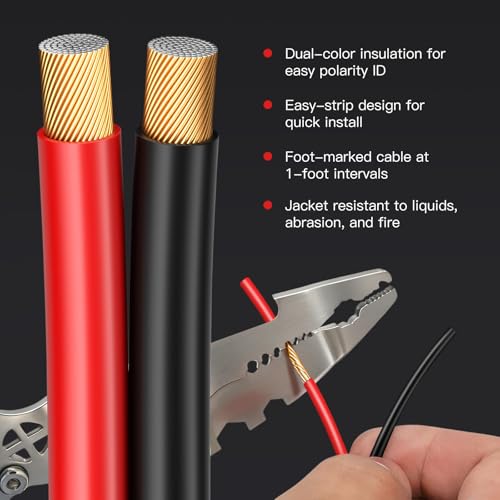 10 Gauge Speaker Wire 200ft 2-Conductor CCA Home & Car Audio | Speaker Cable for Clean Audio Transmission & 1ft Printed Marks, Red/Black Polarity, Flexible PVC for Wall & Car Audio - size: 200FT, style: 10GAUGE