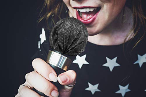 100 pcs Sanitary, Disposable Microphone covers; Non-Woven Fabric, Elastic Easy to Install Mic-Shields