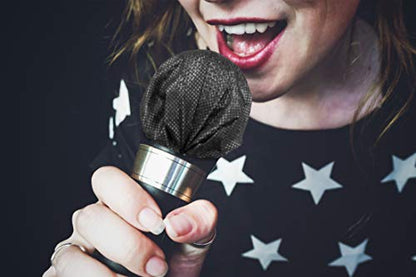 100 pcs Sanitary, Disposable Microphone covers; Non-Woven Fabric, Elastic Easy to Install Mic-Shields