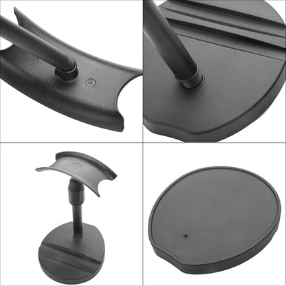 Desktop Headphone Stand, Universal Headphone Holder with Phone Holder,Anti-Slip Base, for Desk, Office, Home Headphones Support Accessory (Black) - color: Black
