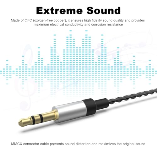 SE535 Replacement Cable Compatible with Shure SE215, SE215 Pro, SE315, SE425, SE425 Pro, SE535, SE846, AONIC 3, AONIC 4, AONIC 5 Earphones, for Linsoul 7HZ Timeless, TIN HiFi T4/T3/T2 Pro/P1 Earbuds