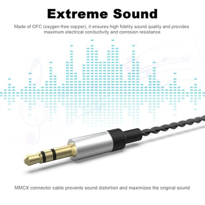 SE535 Replacement Cable Compatible with Shure SE215, SE215 Pro, SE315, SE425, SE425 Pro, SE535, SE846, AONIC 3, AONIC 4, AONIC 5 Earphones, for Linsoul 7HZ Timeless, TIN HiFi T4/T3/T2 Pro/P1 Earbuds